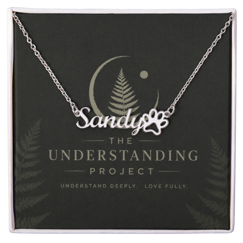 Personalized Paw Print Name Necklace | A Gift for the One Who Understands Unconditional Love