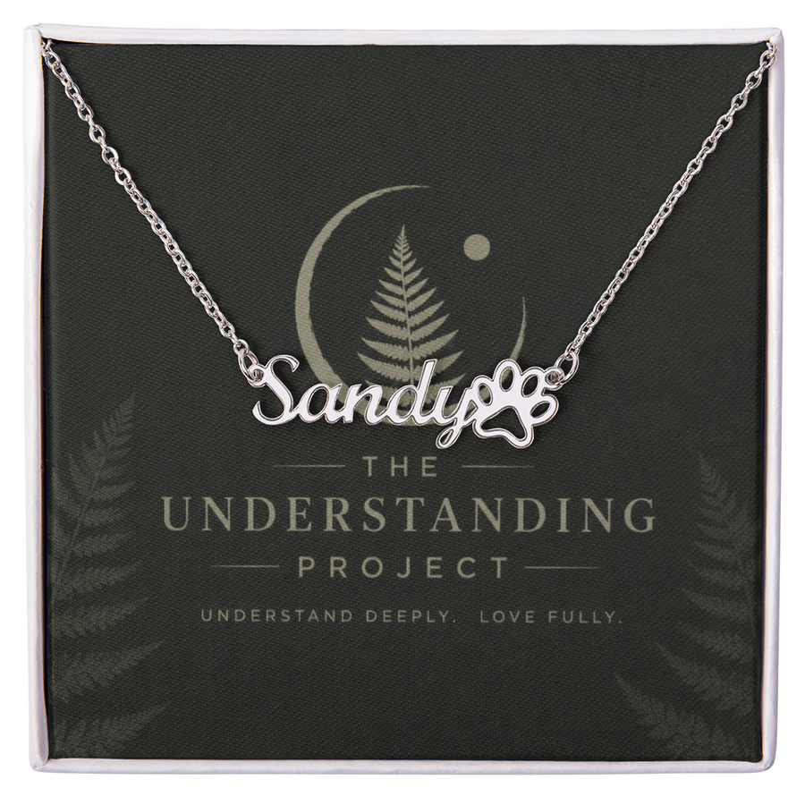 Personalized Paw Print Name Necklace | A Gift for the One Who Understands Unconditional Love