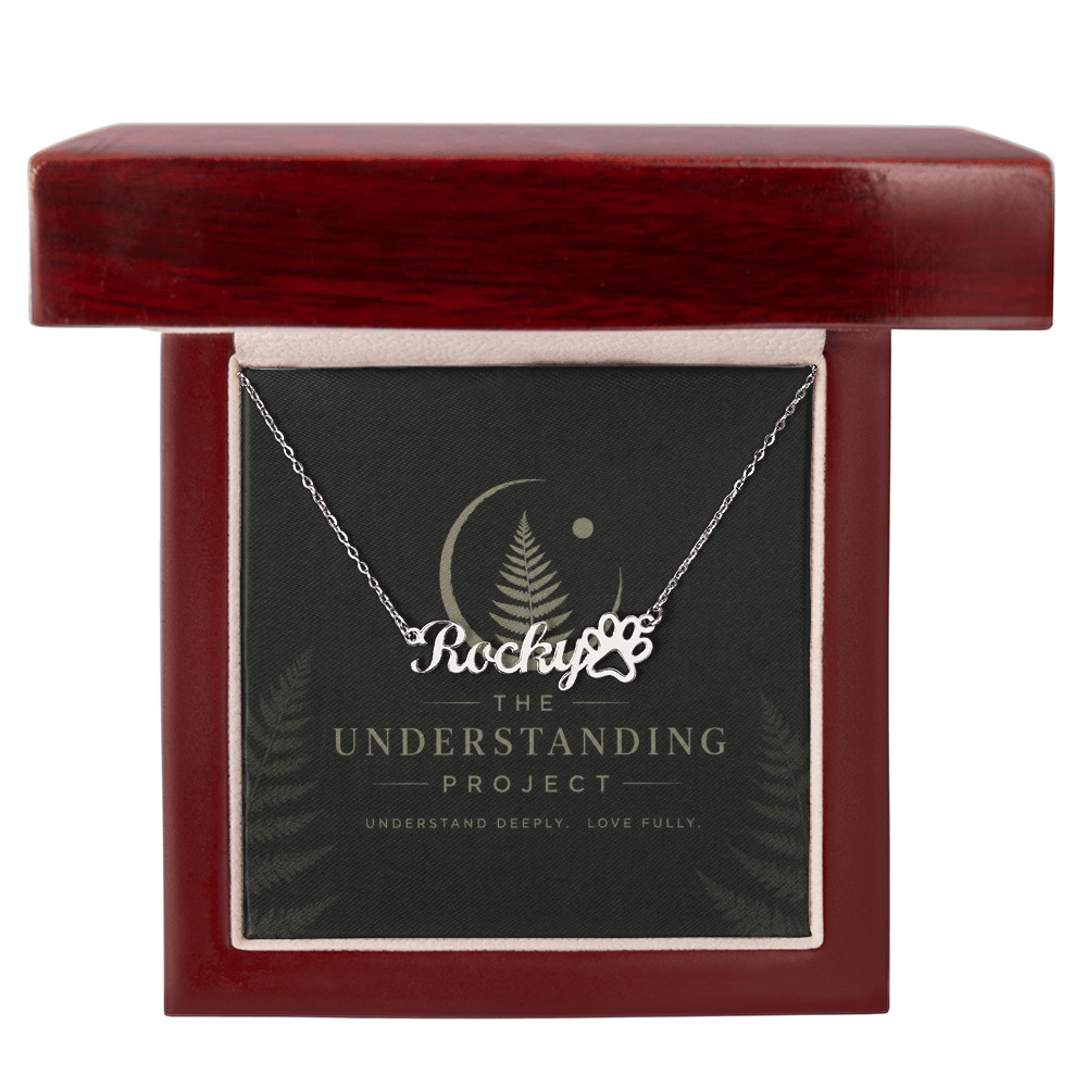Personalized Paw Print Name Necklace | A Gift for the One Who Understands Unconditional Love