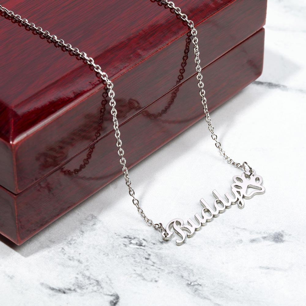 Personalized Paw Print Name Necklace | A Gift for the One Who Understands Unconditional Love