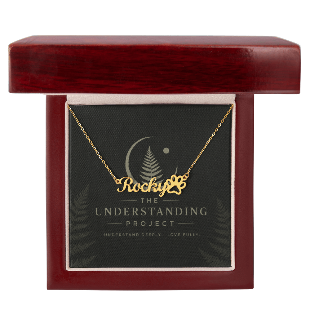 Personalized Paw Print Name Necklace | A Gift for the One Who Understands Unconditional Love