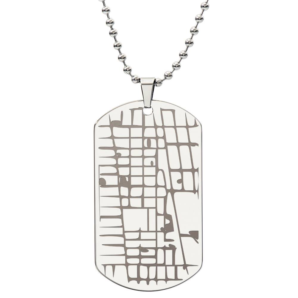 Personalized Engraved Map Dog Tag Necklace | Carry the Places That Matter Most