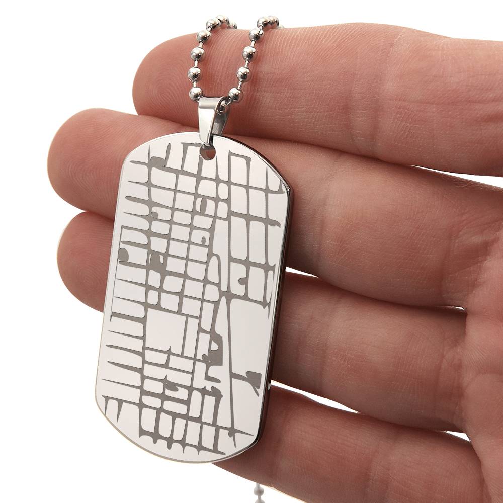 Personalized Engraved Map Dog Tag Necklace | Carry the Places That Matter Most