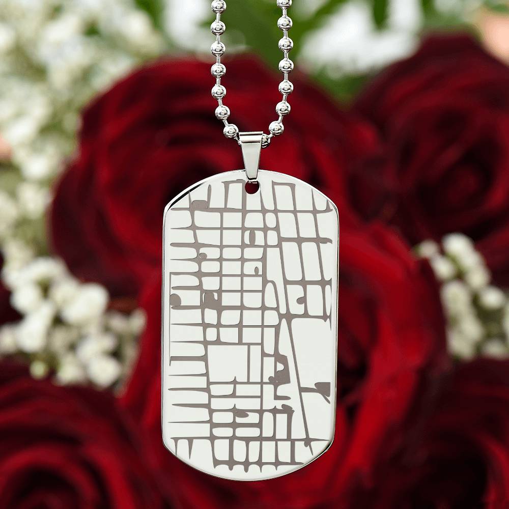 Personalized Engraved Map Dog Tag Necklace | Carry the Places That Matter Most