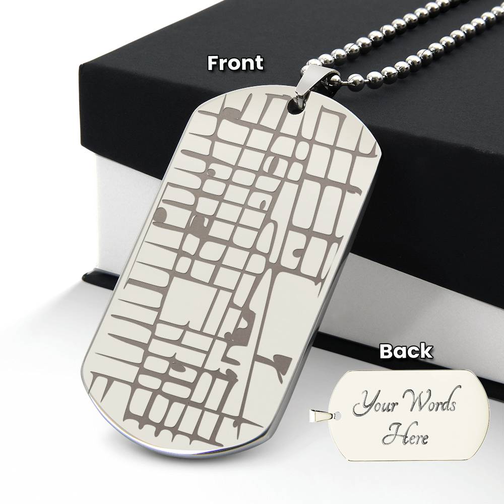 Personalized Engraved Map Dog Tag Necklace | Carry the Places That Matter Most