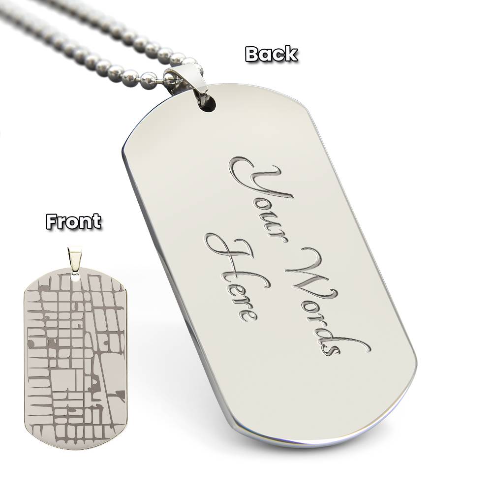 Personalized Engraved Map Dog Tag Necklace | Carry the Places That Matter Most