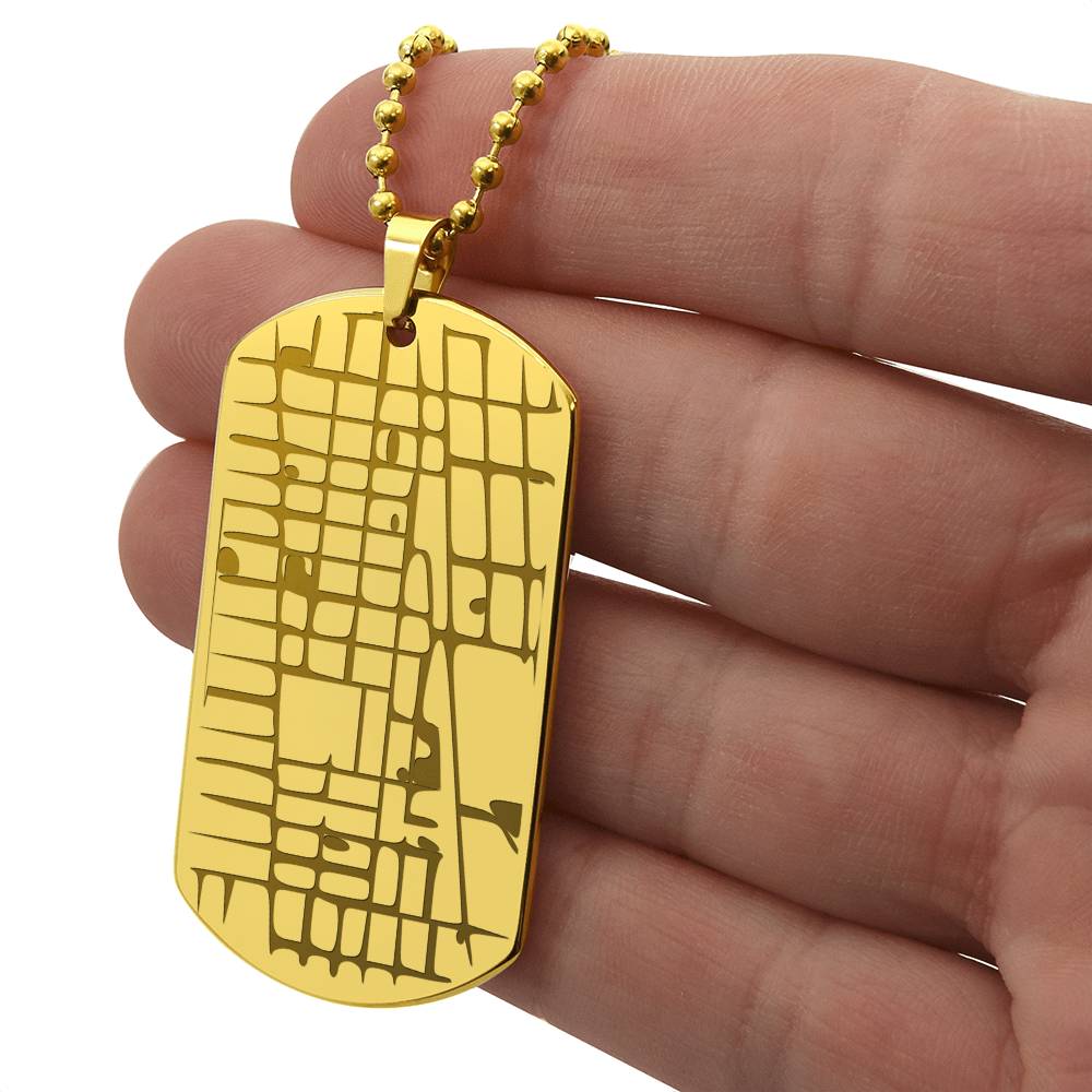 Personalized Engraved Map Dog Tag Necklace | Carry the Places That Matter Most