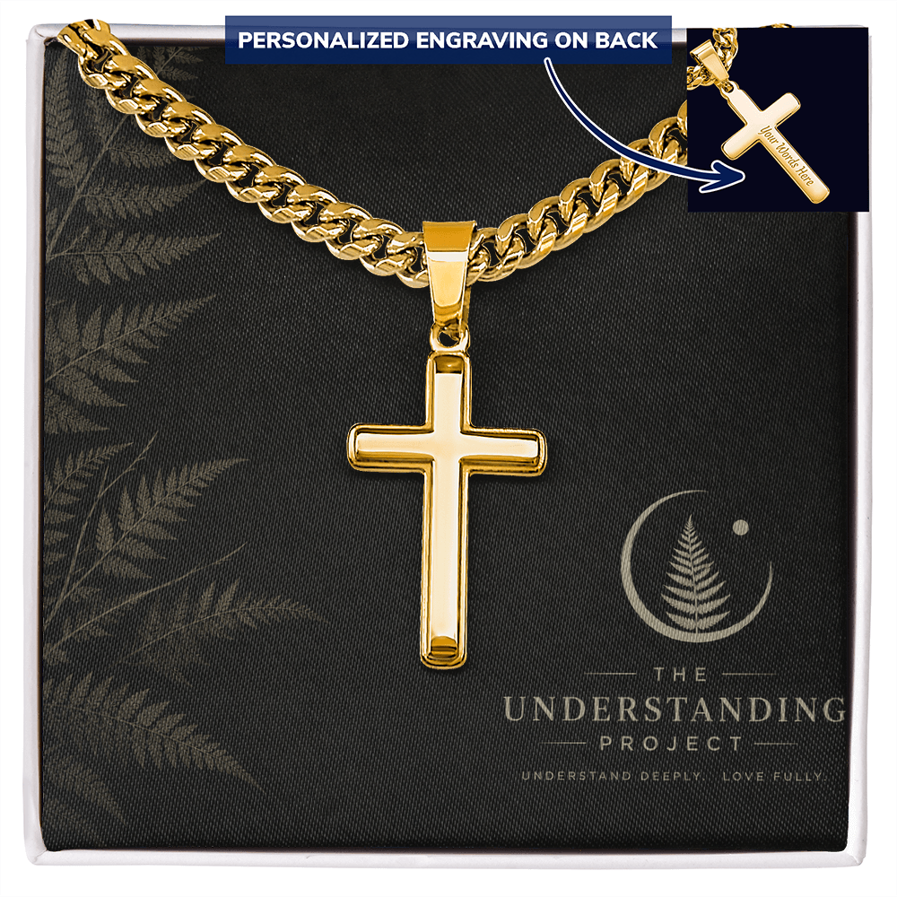 Personalized Cross & Cuban Link Chain | A Symbol of Faith and Connection